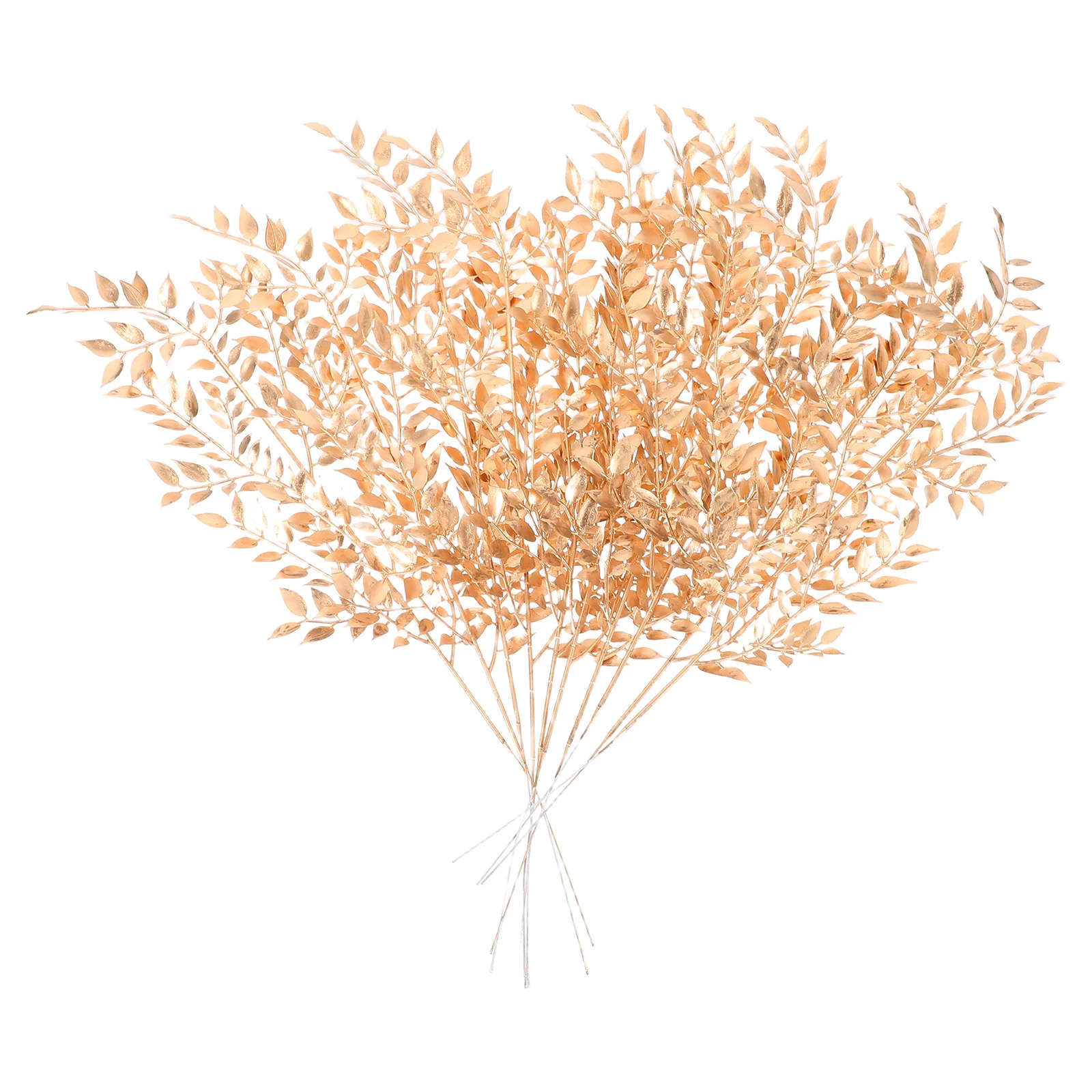 

10Pcs Artificial Golden Leaves Stems Lifelike Faux Branches for Home Decor Wedding Party Centerpieces Vase Decoration