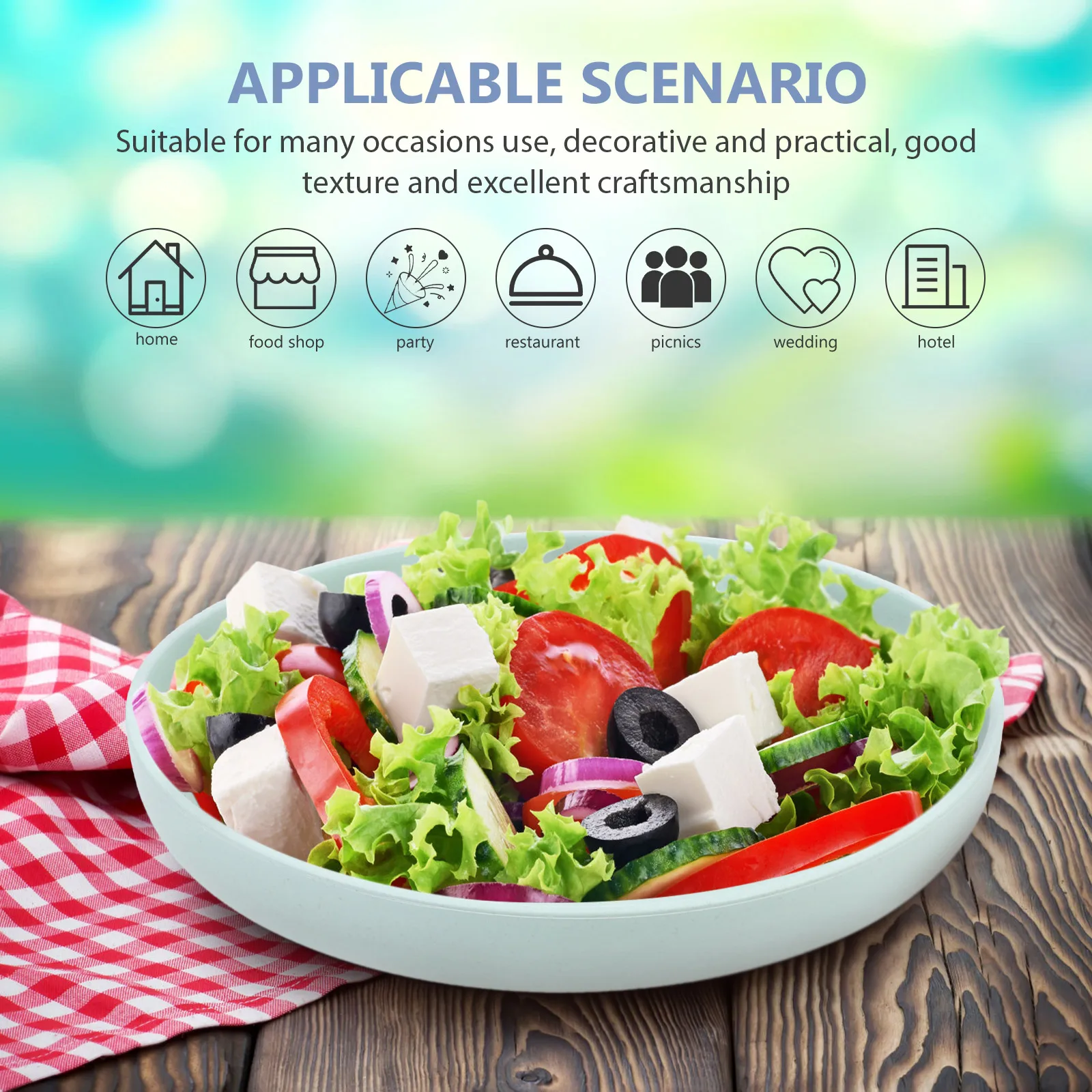 

4pcs Unbreakable Wheat Straw Plates Anti-Drop Food Plate Smooth Kitchen Tableware For Home Hotel Picnic Multi-Use Serving Dish