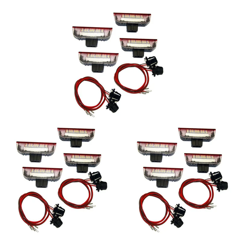 12 szt. Samochodowe LED-owe światła ostrzegawcze do drzwi, projektor powitalny do Golfa 6 7 Jetta MK5 MK6 Passata B6 B7 CC TIGUAN Scirocco-A97E