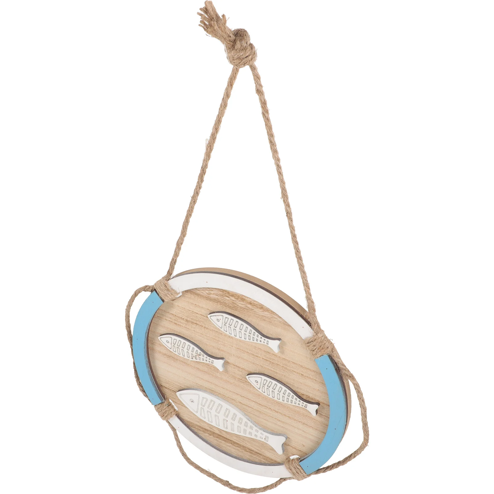 

Wooden Wall Hanging Decor Mediterranean Fish Plate Blue Ocean Theme Nautical Home Decoration Room Wall Pendant