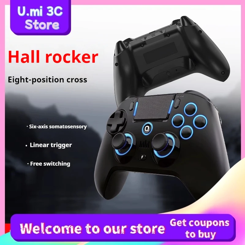 Qrd Spark N5 Wireless Controllers Forps5 Ps4 Ps3 Ios Android Pc Hall Effect 9-Color Led Lights Vibration Effect Ps4 Gamepad