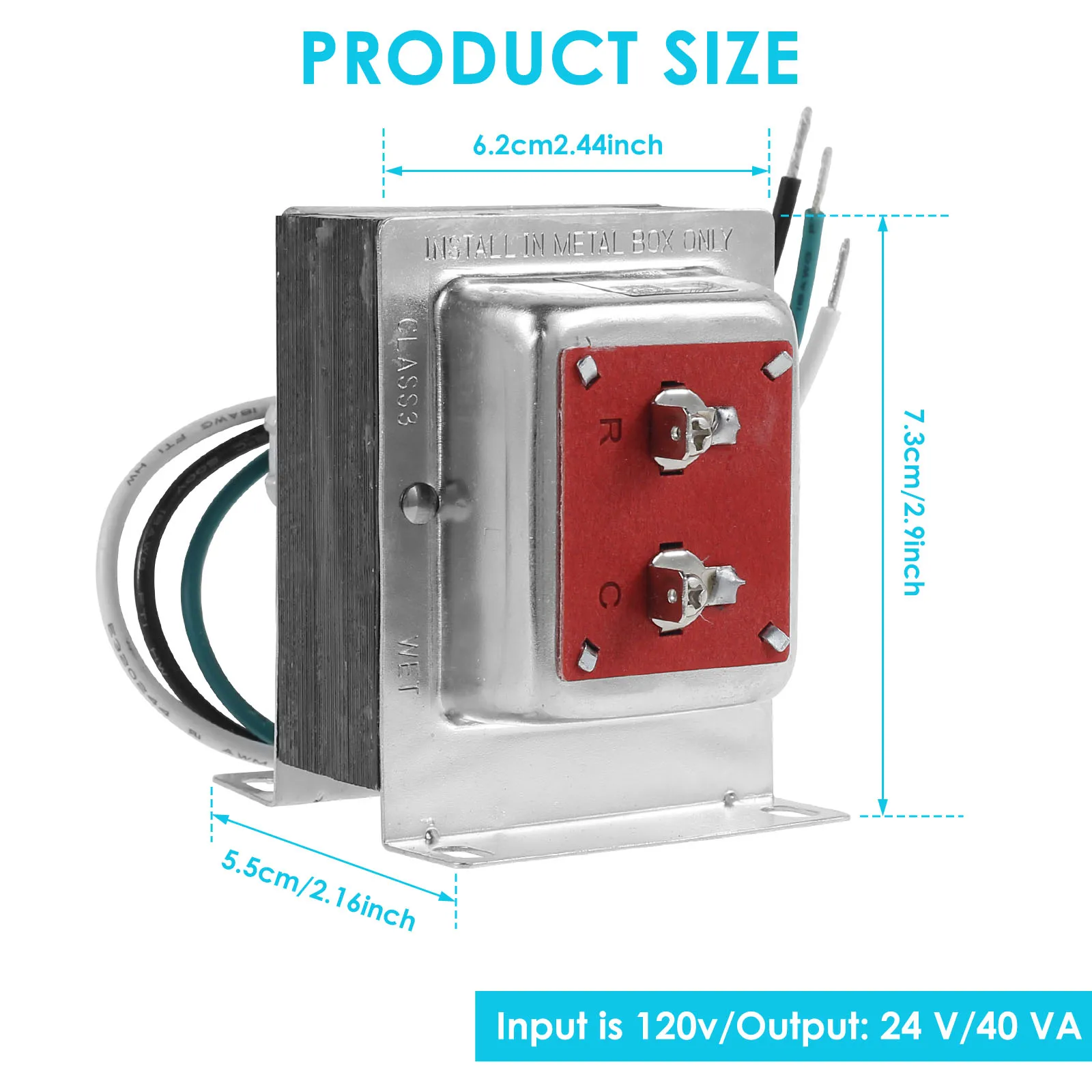 Thermostat and Doorbell Transformer AC 24V 40VA Universal Door Chime Transformer Power Supply Safe Door Bell Transformer