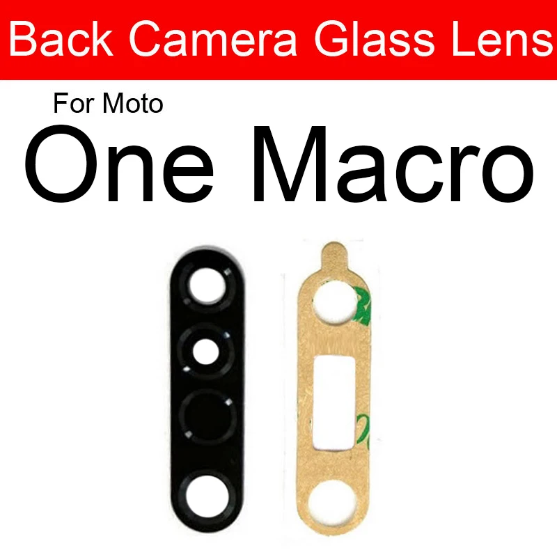 Rear Main Camera Glass Lens With Adhesive Sticker For Motorola Moto One Vision Power Action Macro Hyper Zoom Fusion+ P30 Play