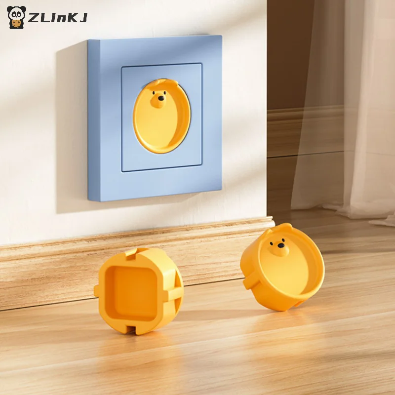 ▶5Pcs Baby Safety Protection Socket Protective Cover , Children Electric Shock Prevention Dust Protection Cover,Cartoon Design