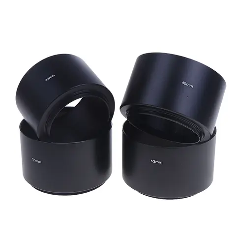 Czarny Matowy Metalowy Osłona Obiektywu Długa 40.5mm/43mm/46mm/49mm/52mm/55mm/58mm/62mm/67mm/72mm/77mm Uniwersalna Osłona Przeciwsłoneczna do Obiektywu Aparatu