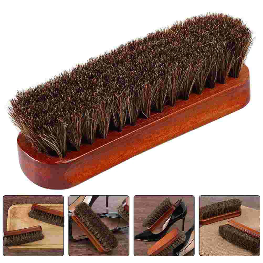 

Horse Hair Brush Bristle Shoe Cleaner Horsehair Small Laundry Cleaning Wooden