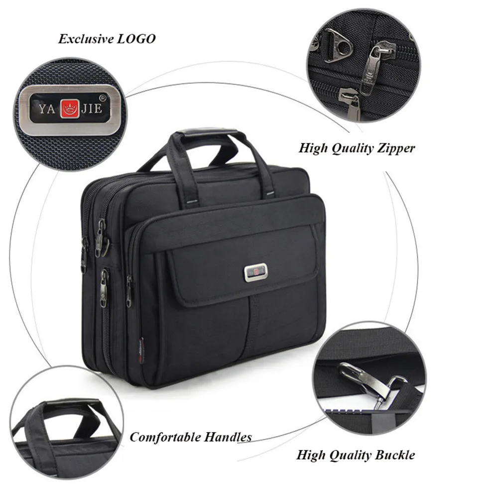 Men Briefcase Handbags Man Work Bag For Lawyer Office Handbag Women Waterproof Nylon Laptop Bags Business 15.6 Inches Computer