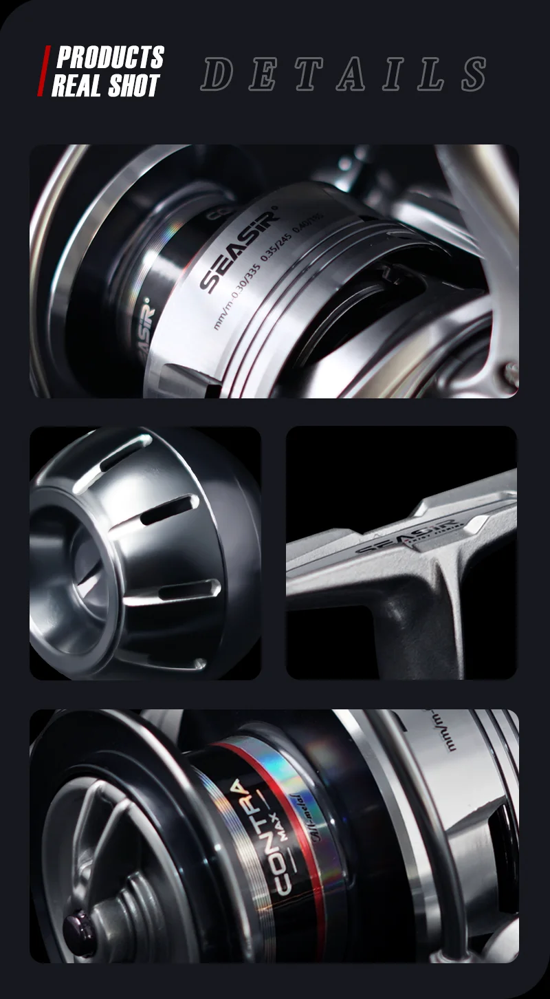 SEASIR CONTRA MAX Spinn-Angelrolle 3000–8000 5,1:1/5,7:1 Übersetzungsverhältnis, Gehäuse und Griff aus Aluminiumlegierung, Salzwasser-Angelrad – Detail 12