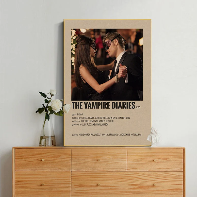 The Vampire Diaries Movie Posters Kraft Paper Vintage Poster Wall Art Painting Study Stickers Wall Painting