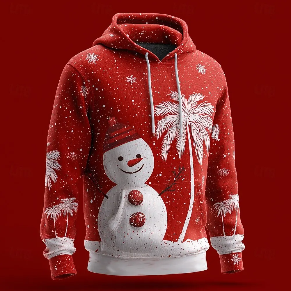

3D Print Snowman Graphic Men's Women's Hoodies Christmas Theme Casual Long Sleeve Hooded Tops Fashion Festival Party Sweatshirts