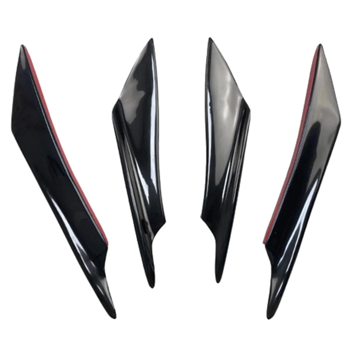 Universal Car Front Bumper Lip Splitter,Car Exterior 4-Pack Soft Fins Combat Wind Saber Auto Air Spoiler Sticker Trim B