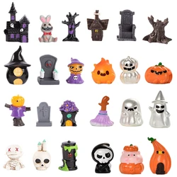 Śliczna mikro element dekoracji krajobrazu Halloween miniaturowe figurki rzemiosło żywiczne Mini bajki ozdoby ogrodowe urocza dyniowy duch dekoracja wampira