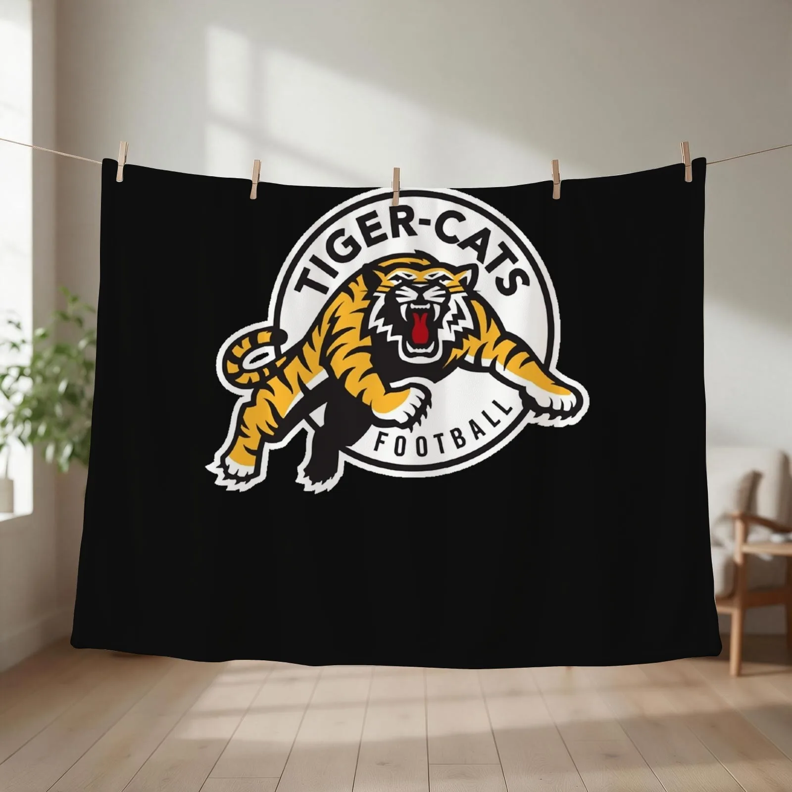 Hamilton tiger cats cfl logo Throw Blanket couch cozy soft plush fuzzy picnic outdoor blanket