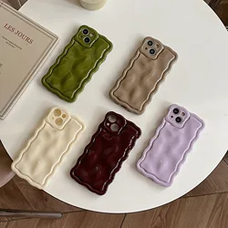For iphone 16 pro max case 3D Wavy Phone Case for iPhone 16PRO 16plus 16ProMax Handmade Shockproof Soft cover Coque