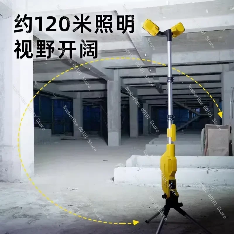 Rechargeable LED Outdoor Floodlight, Telescopic Portable Searchlight for Construction & Auto Repair