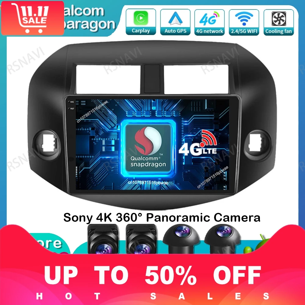 

Android 15 Car Radio For Toyota RAV4 RAV 4 2005-2013 Navigation Viedo Player BT DSP GPS 4G LTE Multimedia 5G WIFI Qualcomm QLED