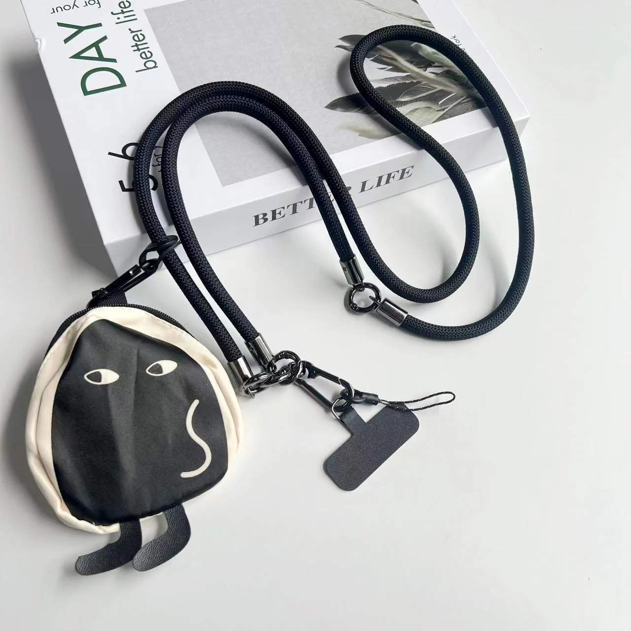 

DIY тканый ремешок «три в одном» для мобильного телефона, сумка через плечо, длинная веревка, многофункциональная сумка для аксессуаров со съемным плечевым ремнем