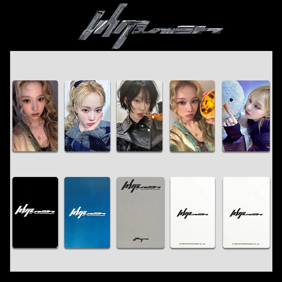 5Pcs/Set KPOP KARINA NINGNING Album Whiplash Photo Cards WINTER GISELLE Personal Postcard Double-sided LOMO Card Fans Collection