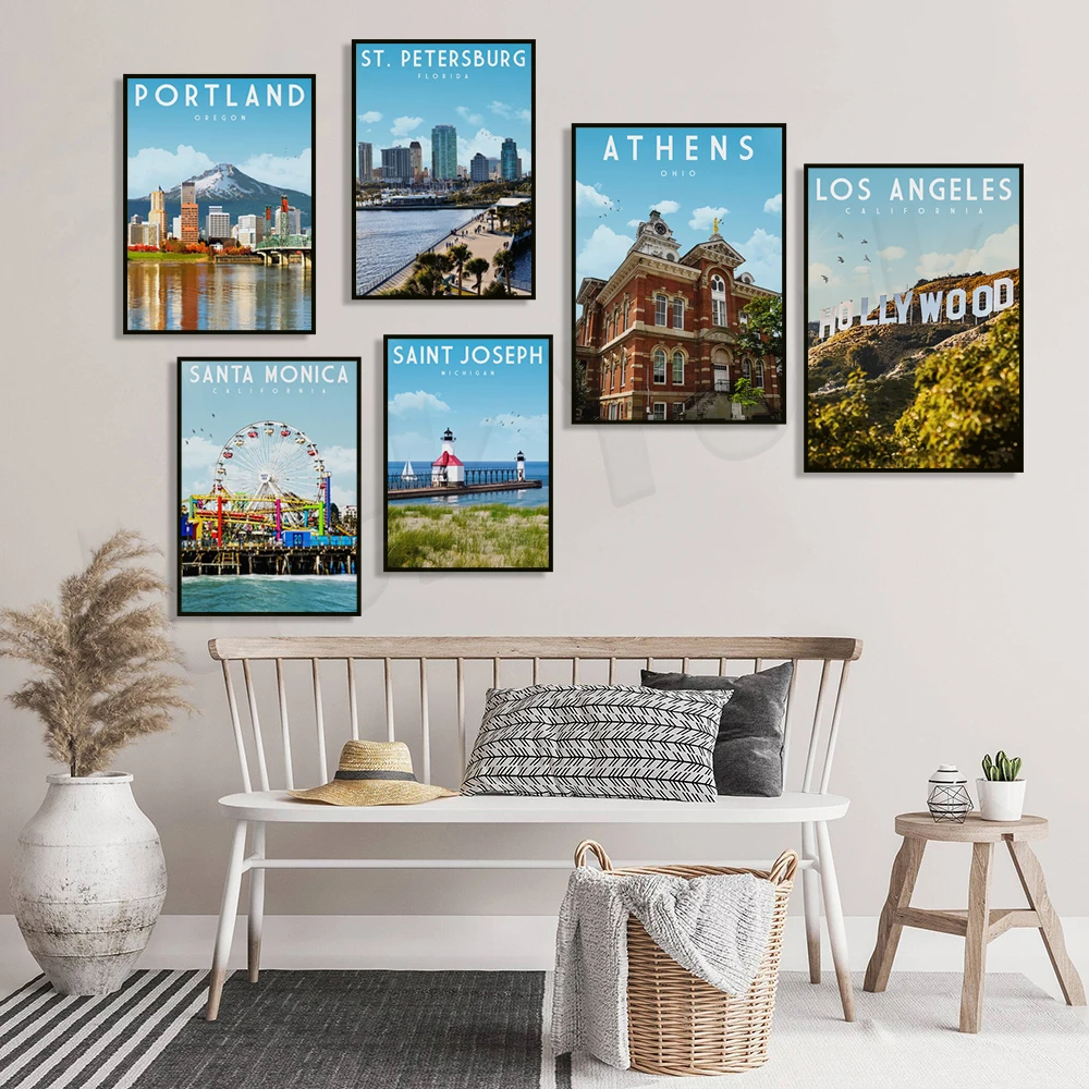 Destin, Salt Lake City, Cincinnati, Santa Monica, CA, Knoxville, TN, Orlando, Portland OR, Mount Hood, Richmond VA travel poster