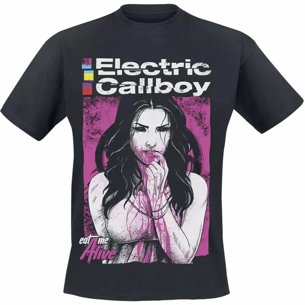

Electric Callboy Eat Me Alive T-shirt for Electro-Core fans who like the band's casual double-sided print theatrical design