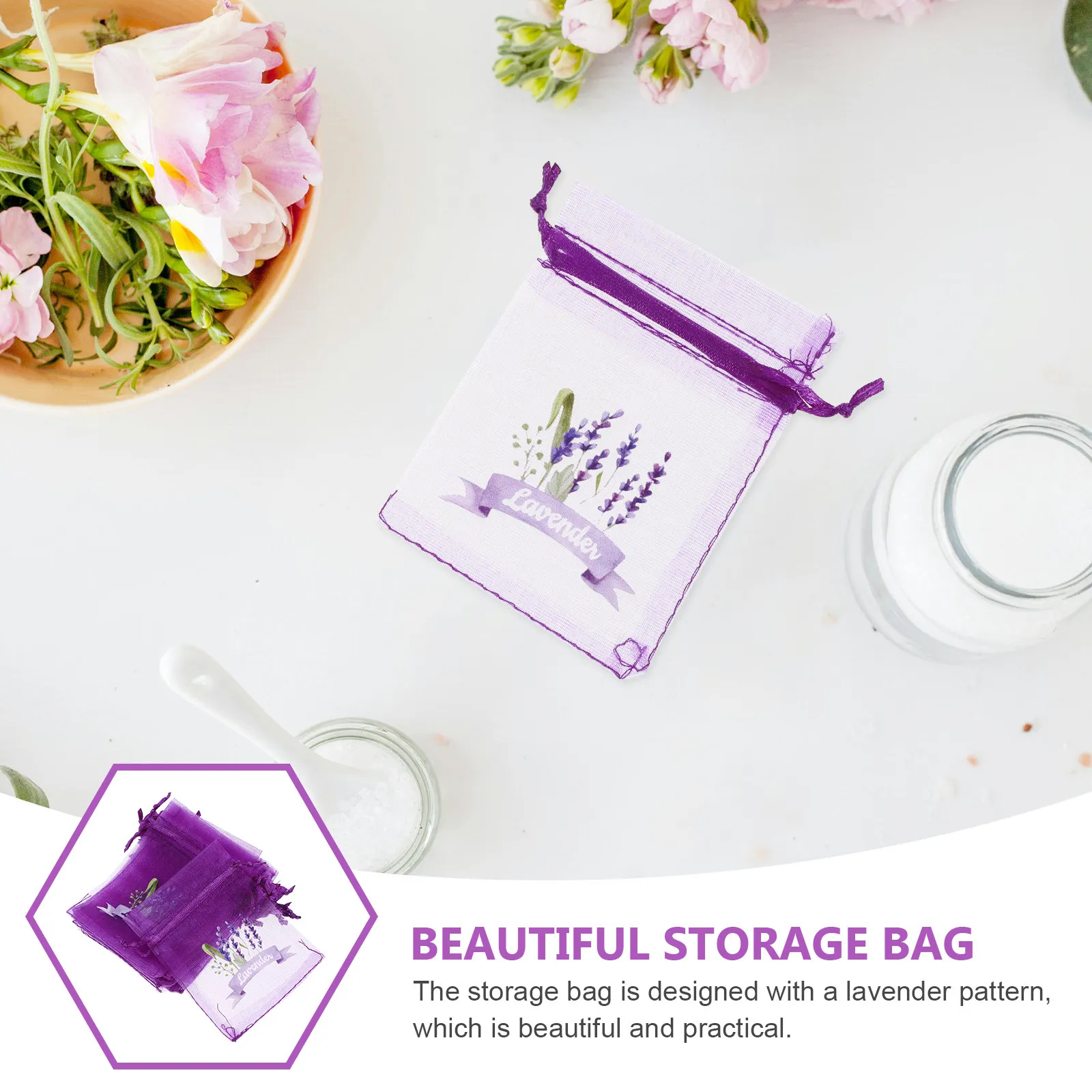 Gauze Sachet Bags Empty Mesh Drawstring Lavender Pouches Small Storage Bags for Closets Wardrobe Drawers Herbs Perfume