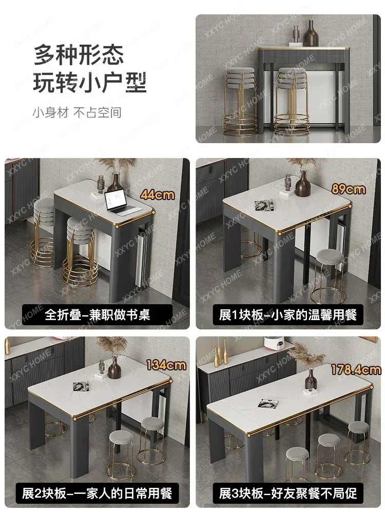 

Обеденный стол, складной, для дома, для небольшой квартиры, обеденный стол из массива дерева, набор обеденных столов и стульев, прямоугольный, узкий