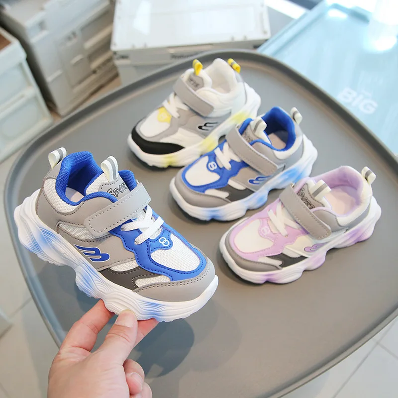 Children's Sneakers2024Spring and Autumn Baby Girl Daddy Shoes Mesh Breathable Boys Internet Hot Shoes Medium and Large Children