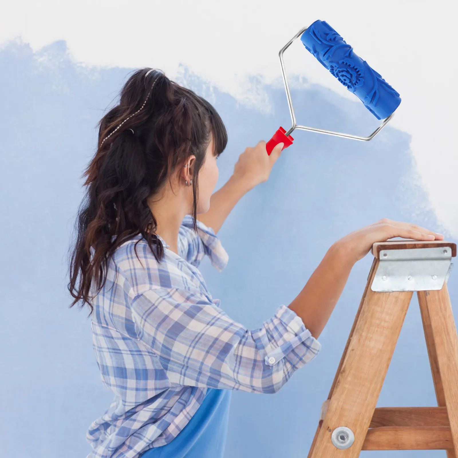 

Профессиональный валик для тиснения текстурной краской, пластиковый, металлический, для декора стен, инструмент для рисования, для создания художественного эффекта обоев своими руками