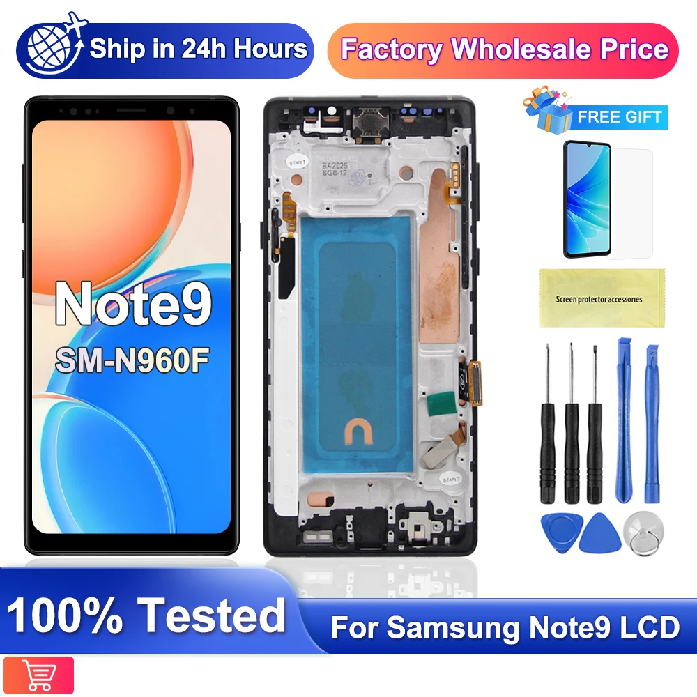 TFT For Samsung Galaxy Note 9 LCD N9600 N960F Display Touch Screen Digitizer For Note9 Screen Replacement Parts with Frame