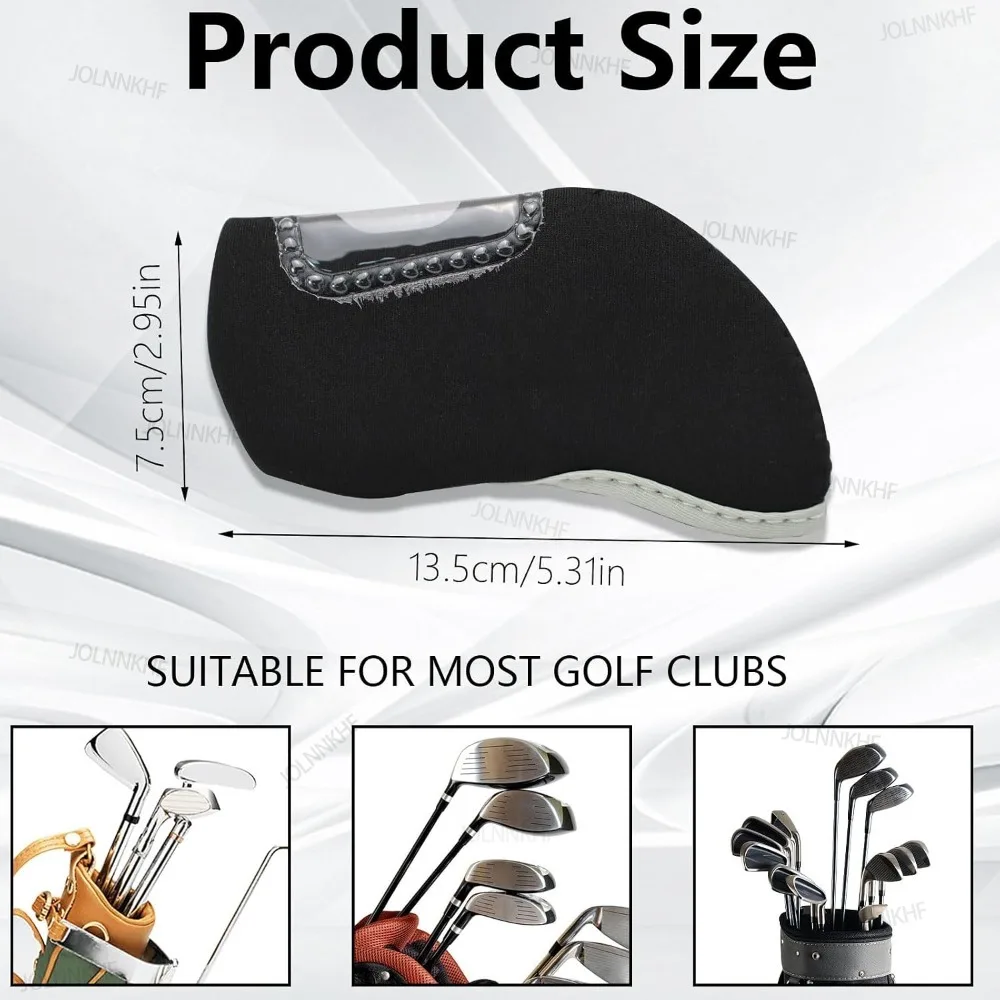 Golf Club with See Through Window 10Pcs Golf Covers Golf Wedge Headcovers Clear Visible Head Covers Golf Accessories for Putters view 2