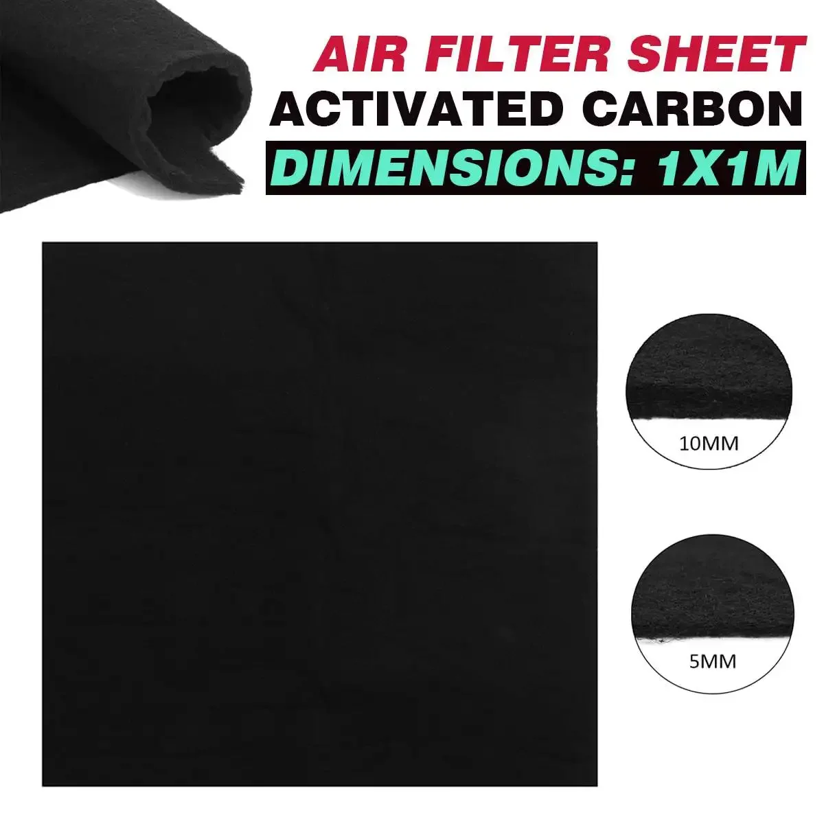 1 PCS 1Mx1M Purifier Filter Fabric Universal Activated Carbon Foam Sponge Filter Sheet Pad