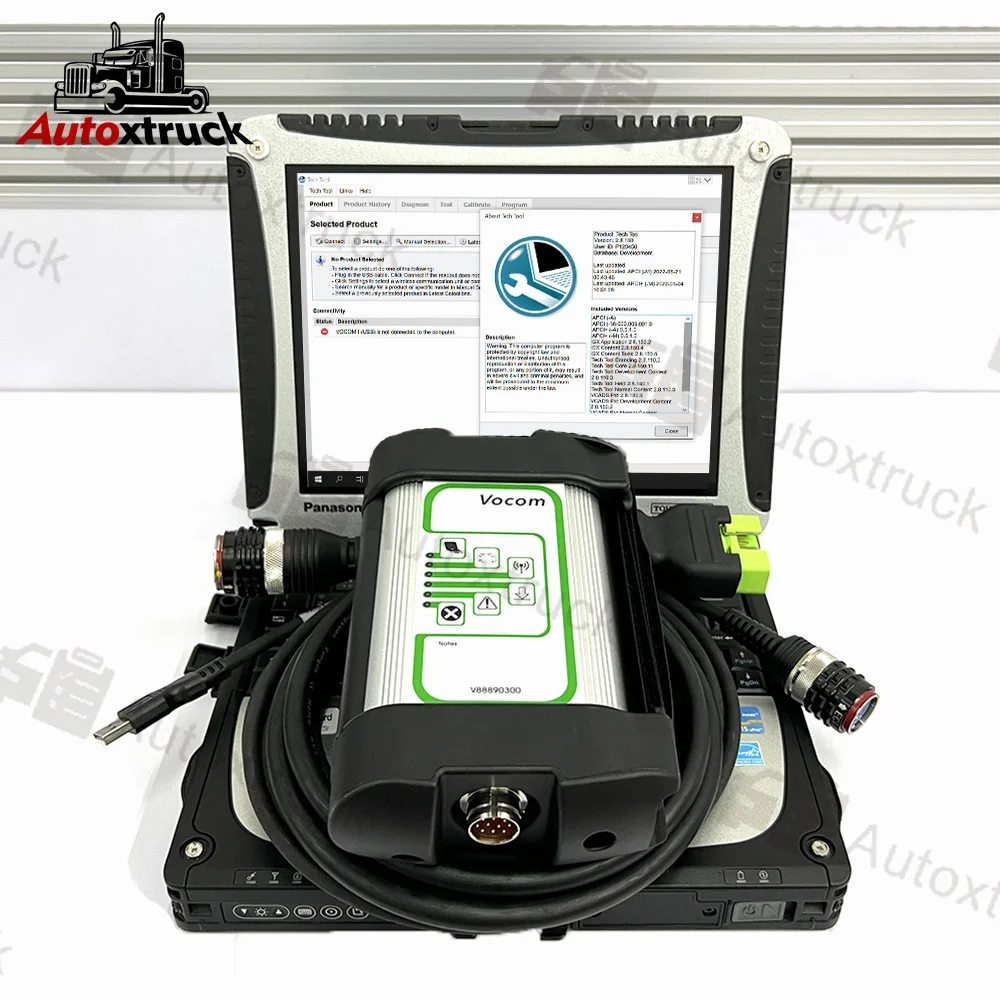 

Arla 2.8.150 For VOCOM 1 VOCOM1 88890300 Interface with CF19 Laptop Heavy truck excavator scanner Diagnostic Tool