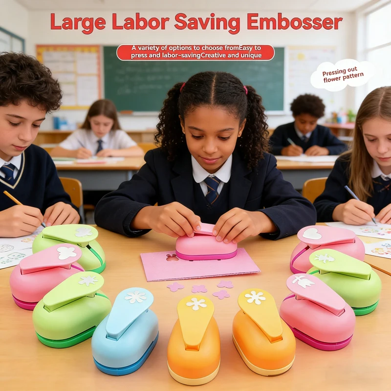 5×3×4.5cm Flower Punch, Kids DIY Paper Cut Embossing Tool, Labor-Saving Hole Punch for Scrapbooking & EVA Foam Crafts