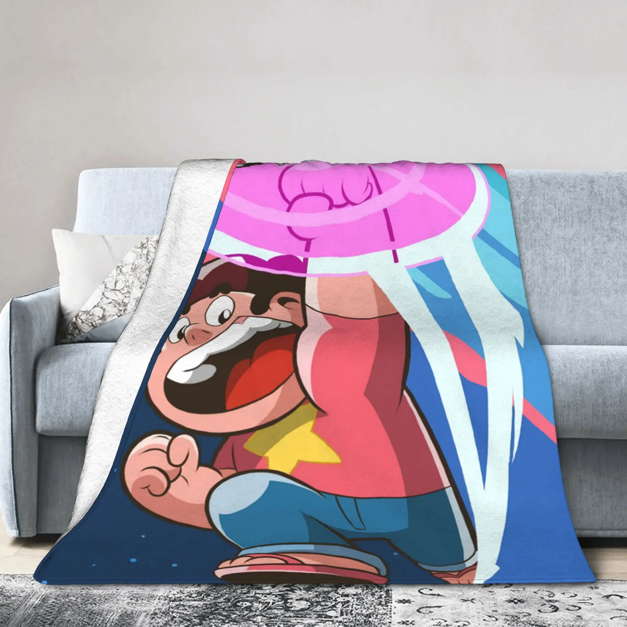 Steven Universe  Blanket Cover Fleece Cute Cartoon  Soft Throw Blankets for Airplane Travel Bedroom Quilt
