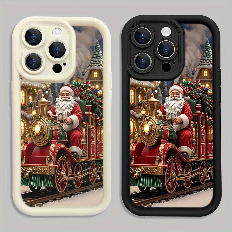 

Christmas Train design phone case for iPhone 17 16 15 14 13 12 11 Pro/ Max/Plus shock-proof rear cover anti-fingerprint