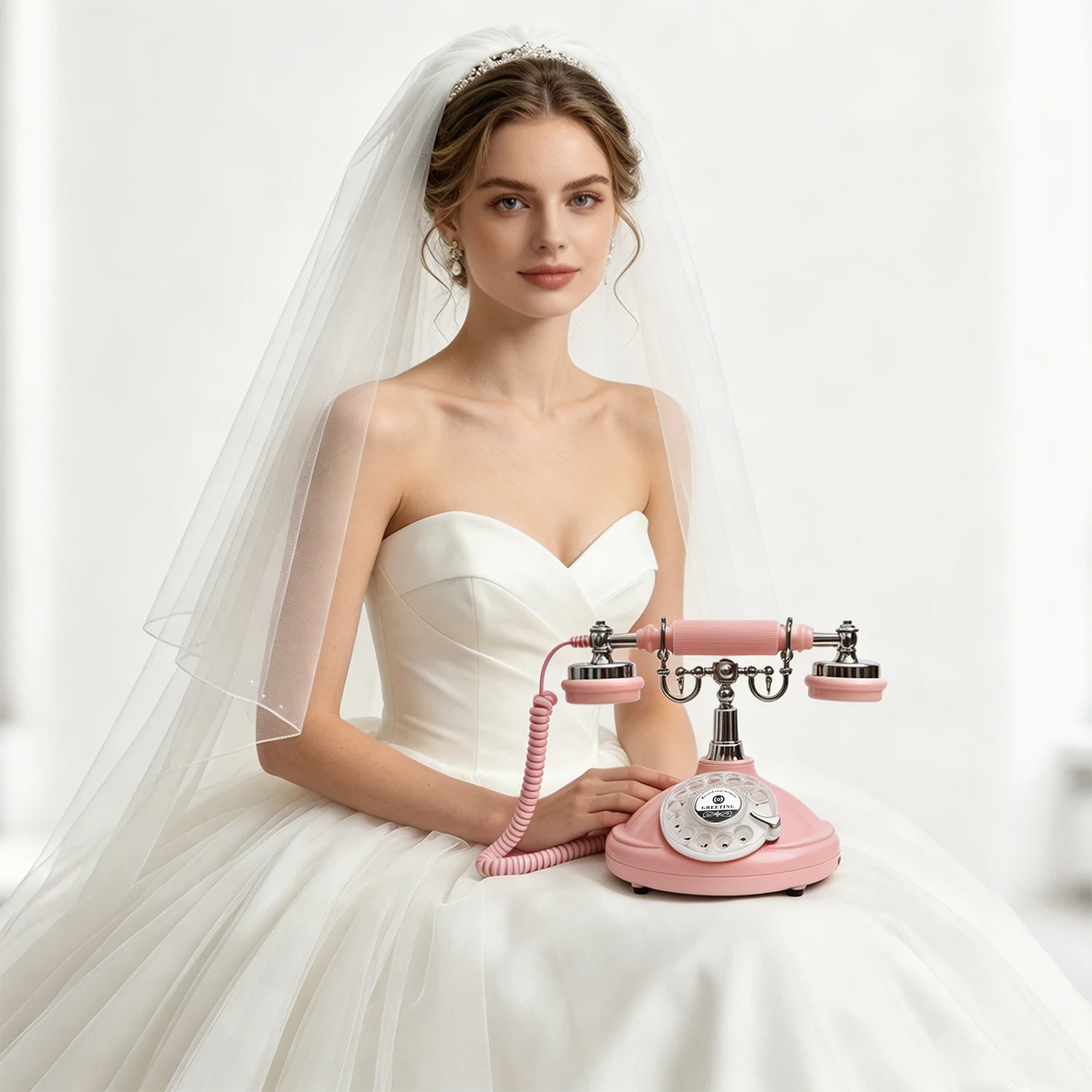 Voice Guestbook Weeding Phone Retro Rotary Style Audio Message Vintage Telephone For Wedding Birthday Party Graduation Occasions