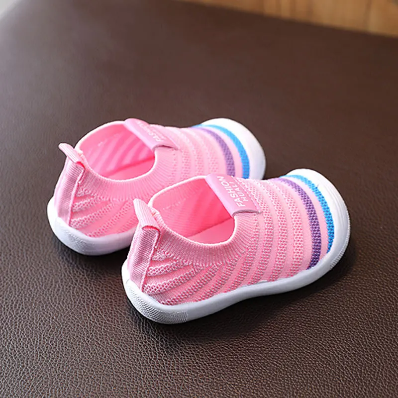 2024 Toddler Boys Girls Summer Stripe Breathable Pre Walker Non-Skid Baby Shoes 0-3Y Unisex Kids Lightweight Sandals First Shoes