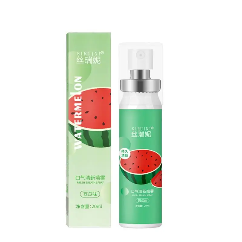 Deodoranti per l'alito da 20ML sapore di frutta fresca Spray orale duraturo fresco per rimuovere l'alitosi pesche aroma di menta Spray per l'igiene orale