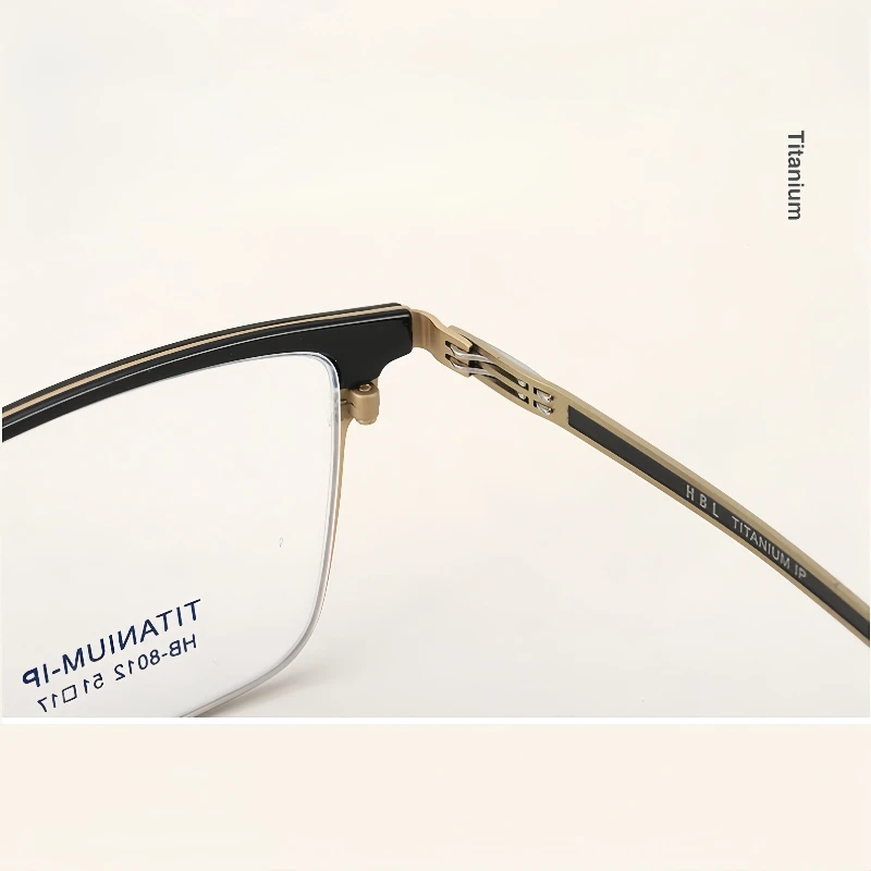 TFTB Luxury Pure Titanium Men's Glasses Square Screwless Design Stylish Ultra-light Optical Prescription Eyeglasses Frame 8012 - Image 4