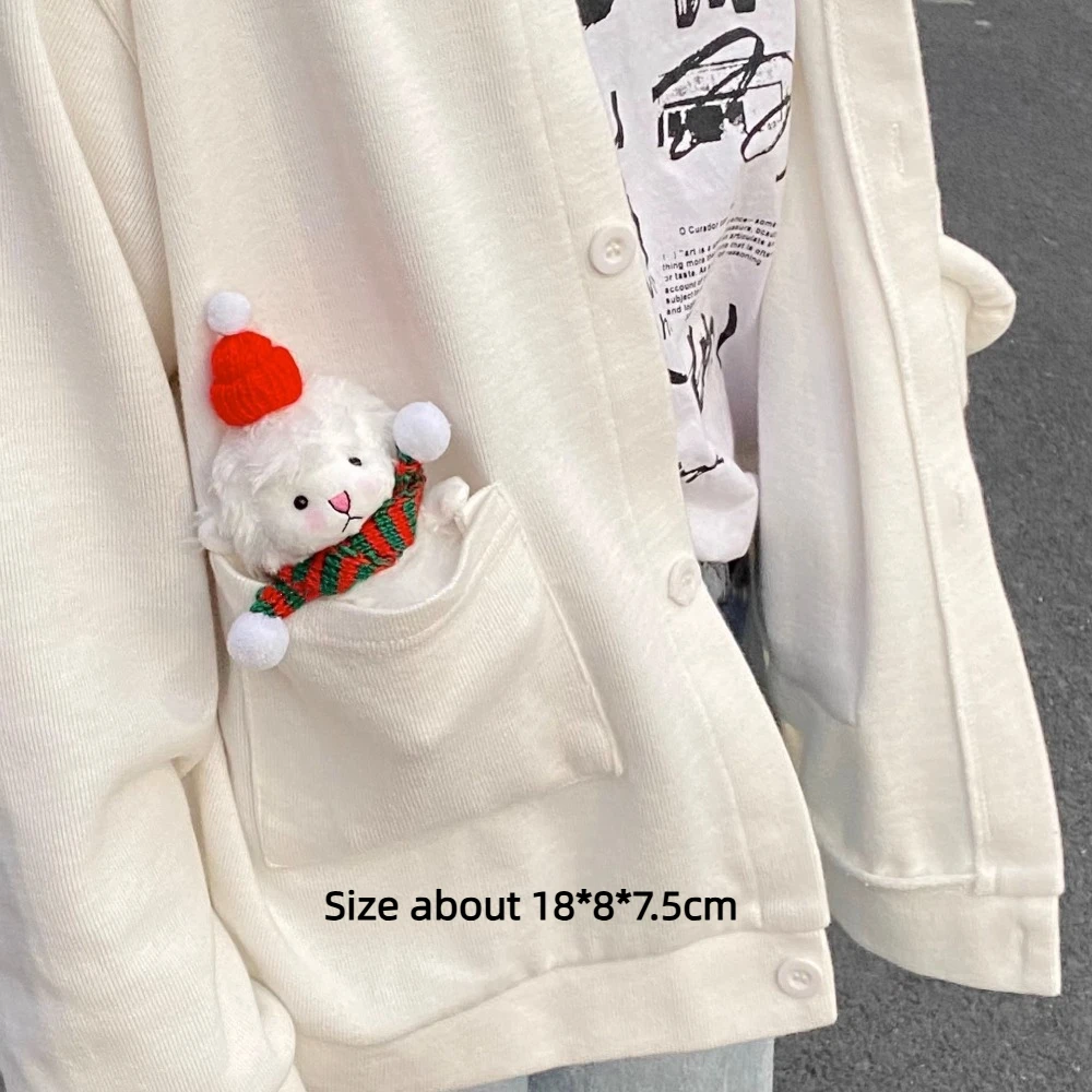 Cute Cartoon Creative Sheep Keychain Toy White Sheep Christmas Pendant 18cm Bear Couple Bag Charms