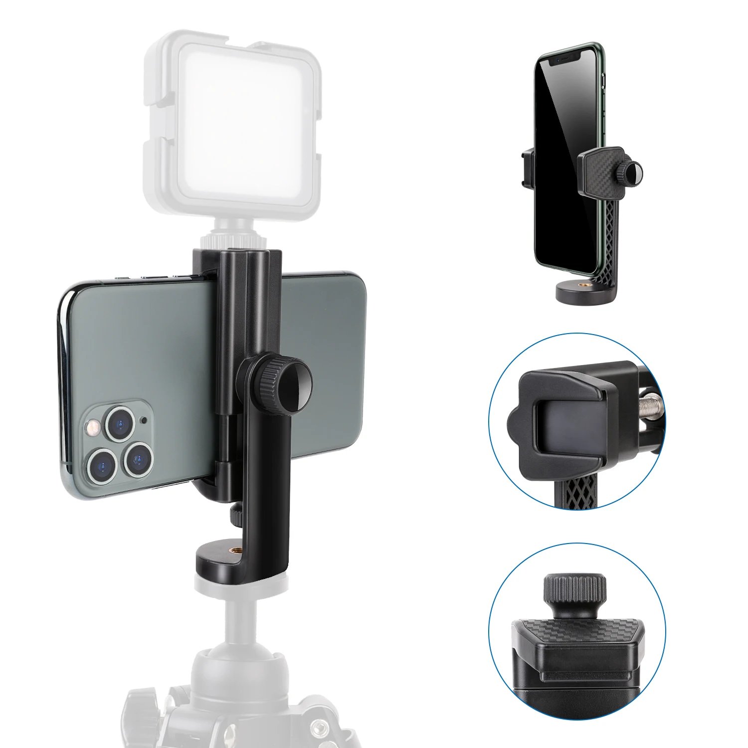 

COMAN EX360 Phone Holder Mount Clamp Clip For iPhone Huawei Xiaomi Smartphone With Cold Shoe Mount For Video Light Mic