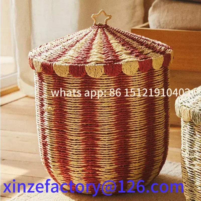

Customizable Floor Standing Storage Rattan Woven Desktop Woven Basket Household