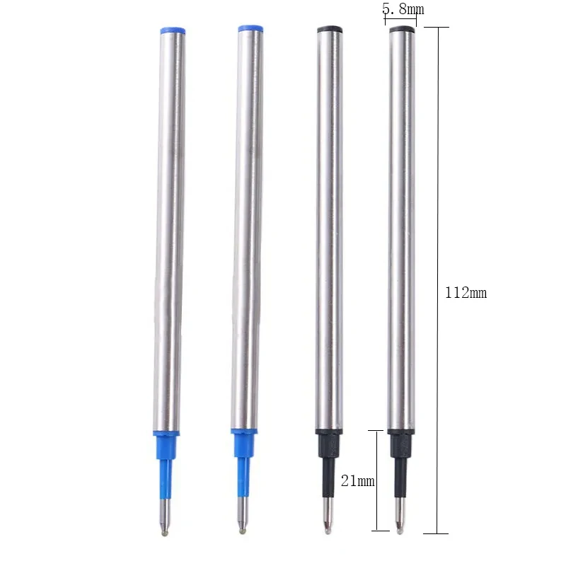 10 112mm Metal Pens Neutral Ink Refills Universal  Straight In Black Ink And Blue Ink Optional For Office And School Stationery