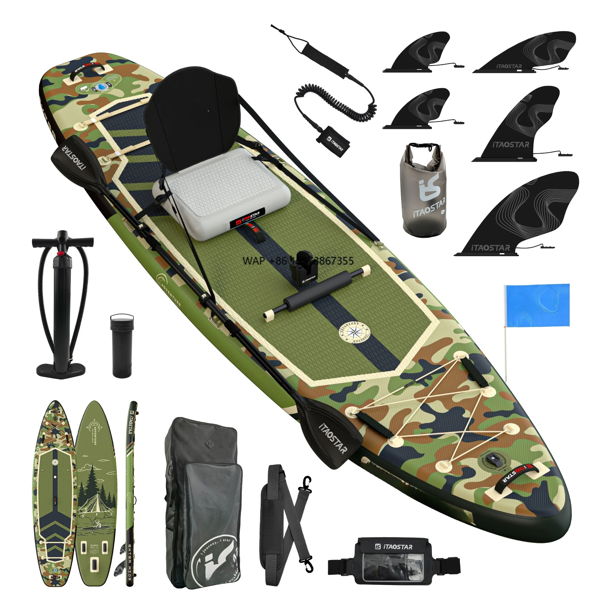 ITAOSTAR Adventure A01A 12'x35 "x 6" nueva tabla de Paddle inflable con asiento de Kayak tabla de Paddle Sup tabla de Paddle de surf