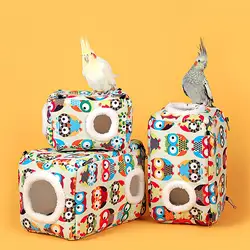 Parrot Warm Nest Thick Bird Bed Warm Snuggle Hut Washable Bird Nest House Parrot Hideway Bed Sleeping Bed For Parrot Parakeet