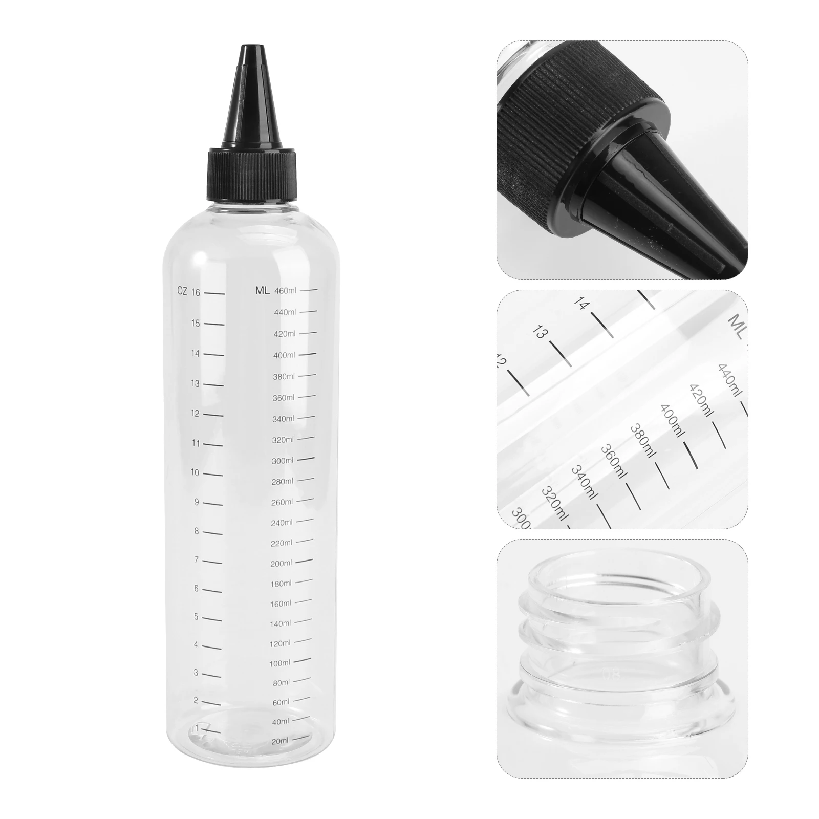 

Refillable Squeeze Bottles Pointed Mouth Cap Lightweight Plastic Applicator Container For Hair Oil Dye Color