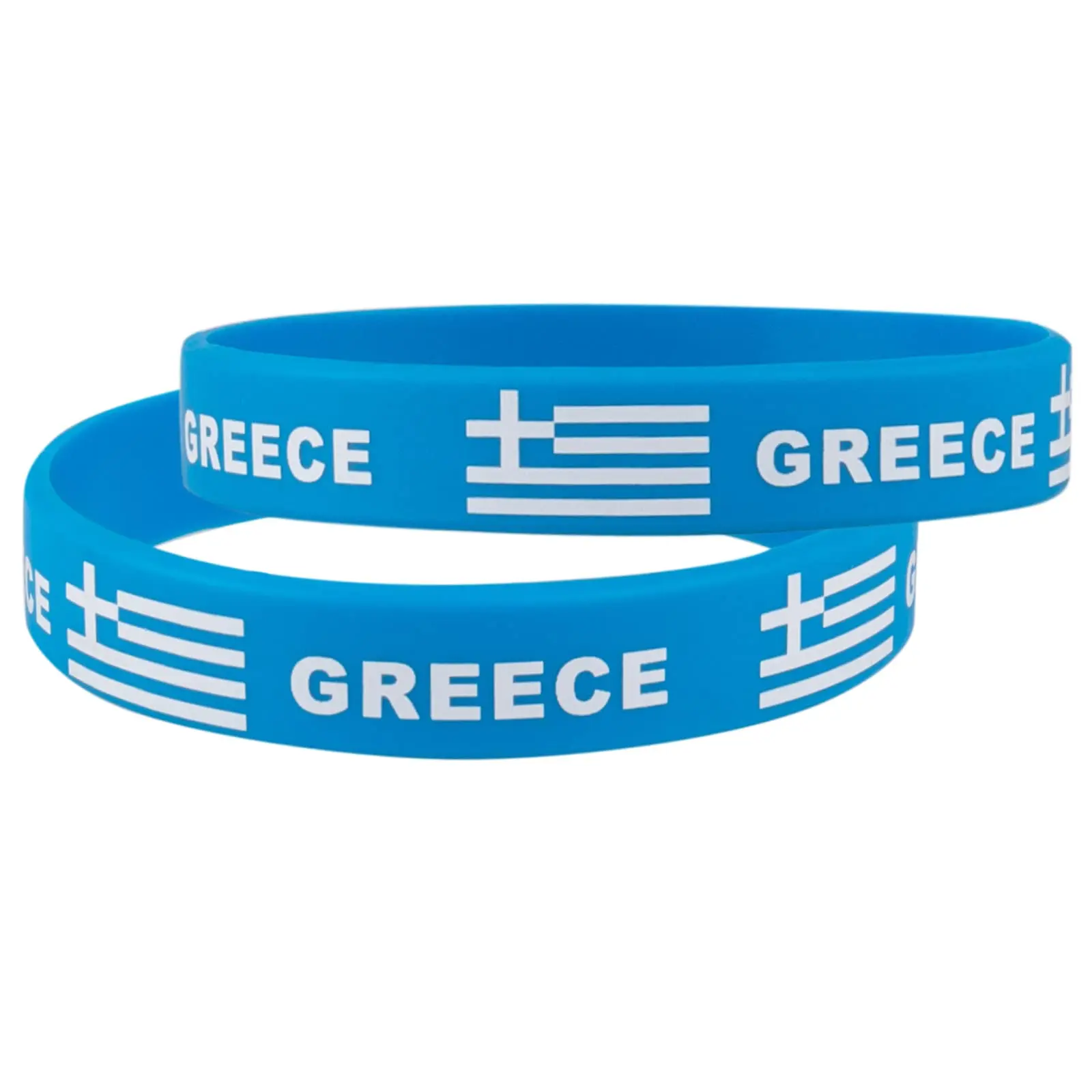 2pcs Greece Flag Silicone Bracelet Sports Game Wristbands Greek Flags Wrist Strap for Men Women Rubber Band Fashion Accessories