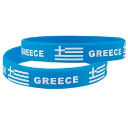 2pcs Greece Flag Silicone Bracelet Sports Game Wristbands Greek Flags Wrist Strap for Men Women Rubber Band Fashion Accessories