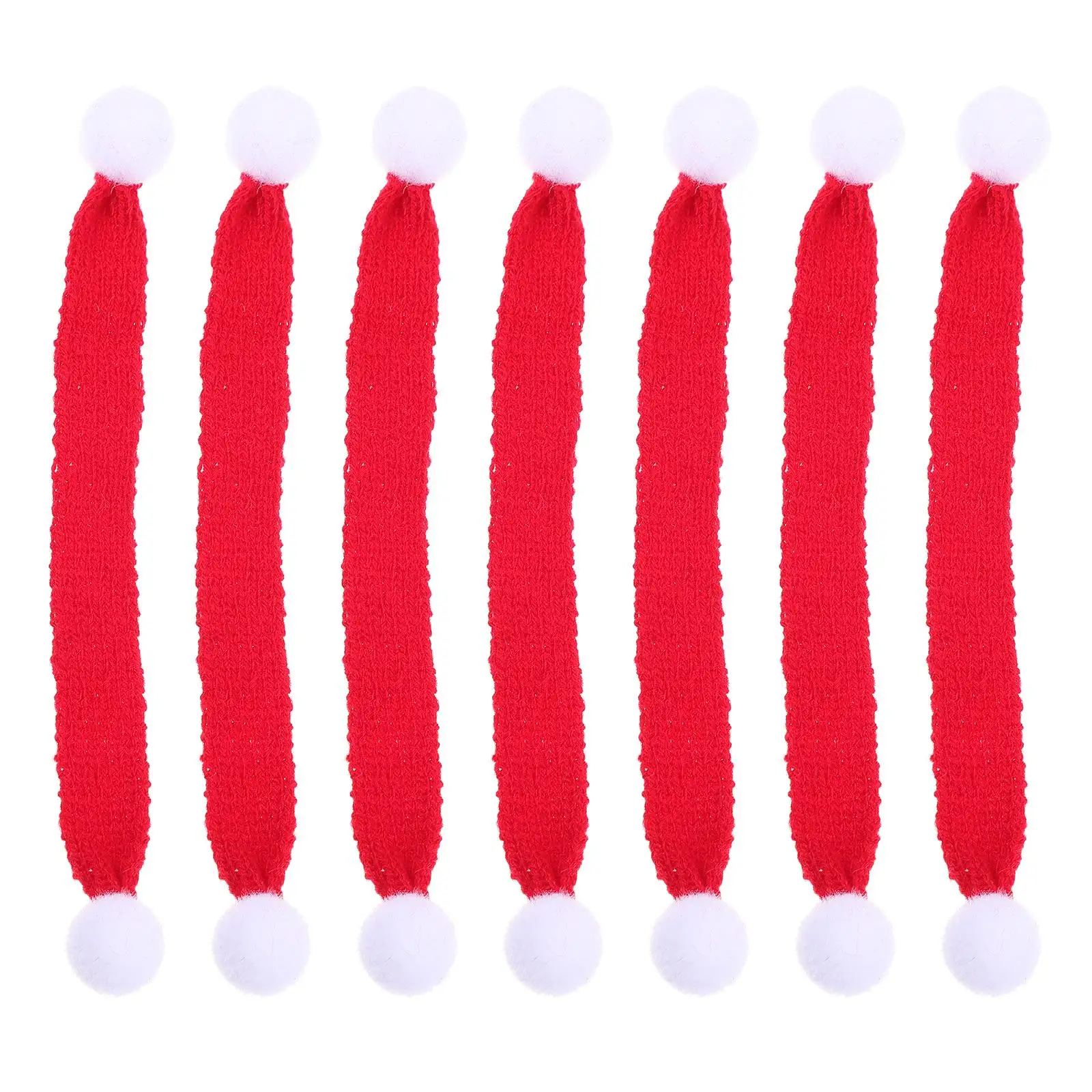 

10 Pcs Mini Decorative Scarves Christmas Supplies Lovely Knitted Neckwear Red Decorations Festive Atmosphere Party Parade Photo