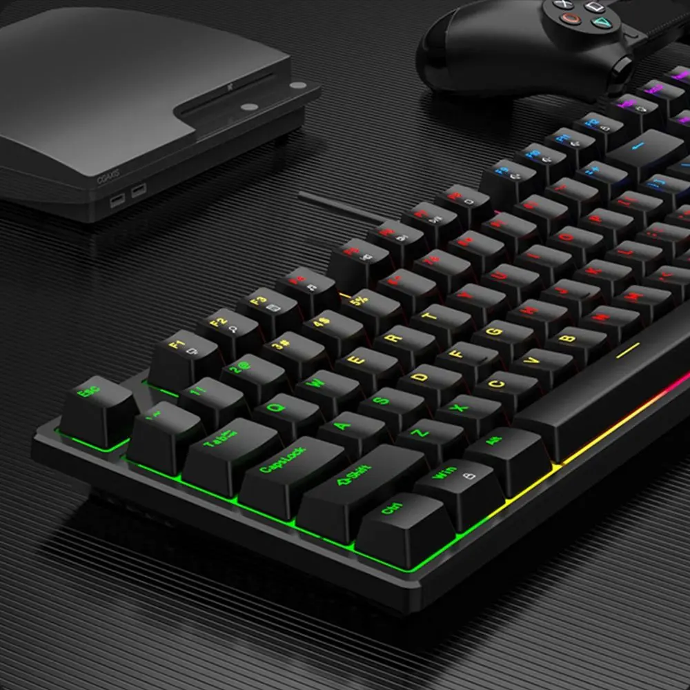 

104 Keys RAIKU L3000 Keyboard USB Connection Silent Gaming Mechanical Keyboard Mechanical Keys With Knob Wired Keyboard Office
